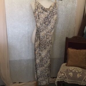 Paper Heart Women’s Maxi Snake Print Slip Dress Adjustable Straps Size: XS